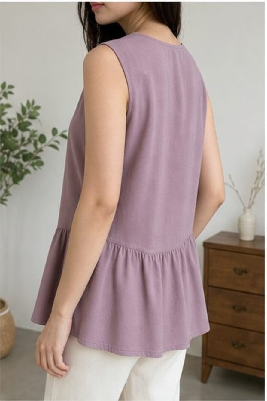 Mauve Button Blouse - Picture 3 of 6